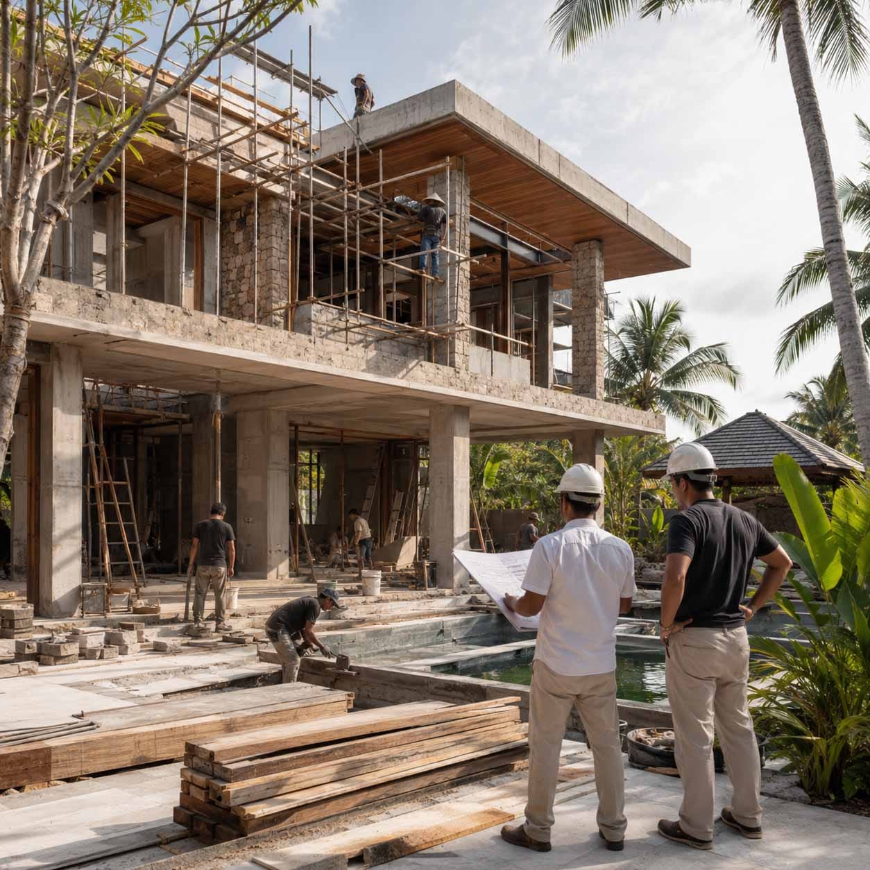 maison à vendre à Bali avec piscine privée et architecture tropicale