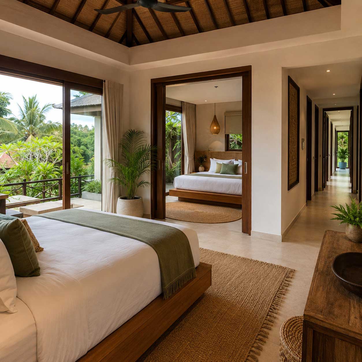 configuration villa Bali location courte durée 2 à 4 chambres piscine privée