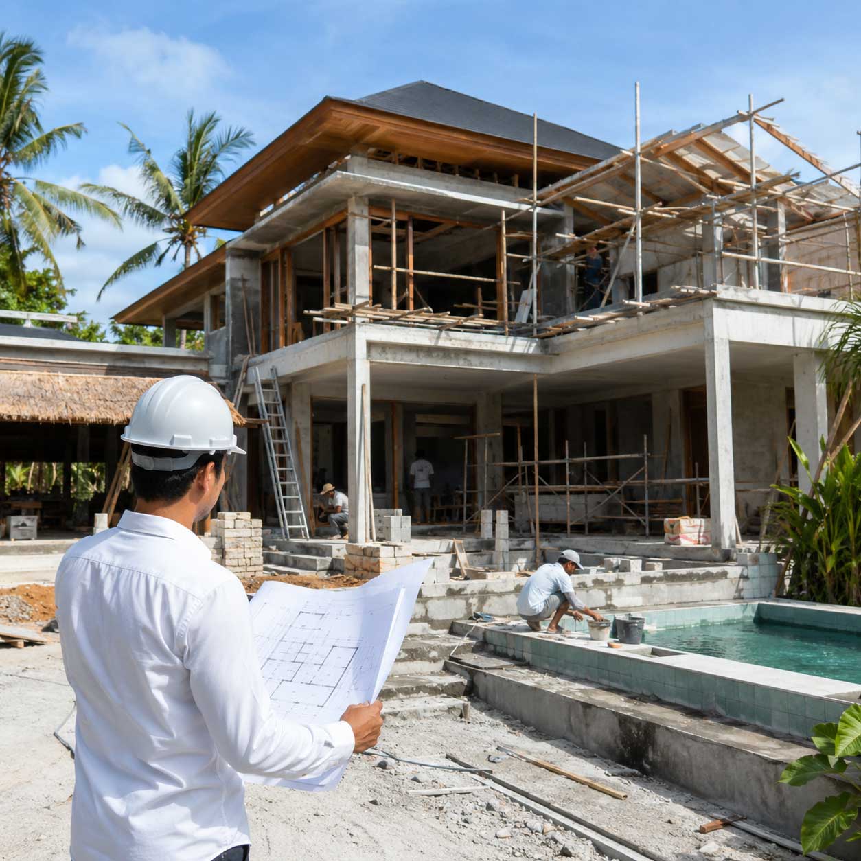 étapes de construction d’une villa à Bali